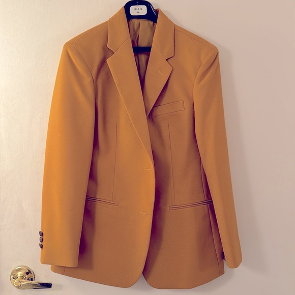 Gold Dark Yellow Blazer Jacket Women’s Size 4 Regular NWT - Picture 3 of 10